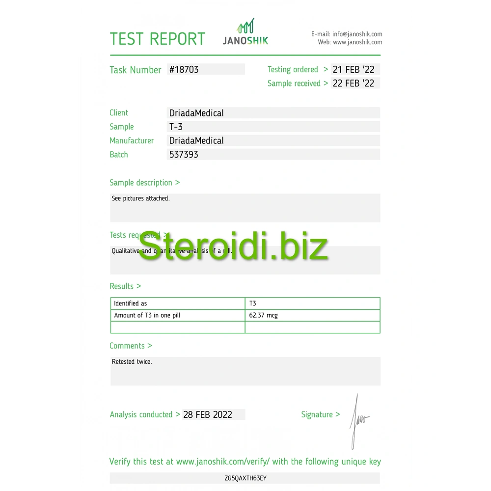 DRIADA MEDICAL - Liothymed 25 mcg (T3 - Triiodothyronine)